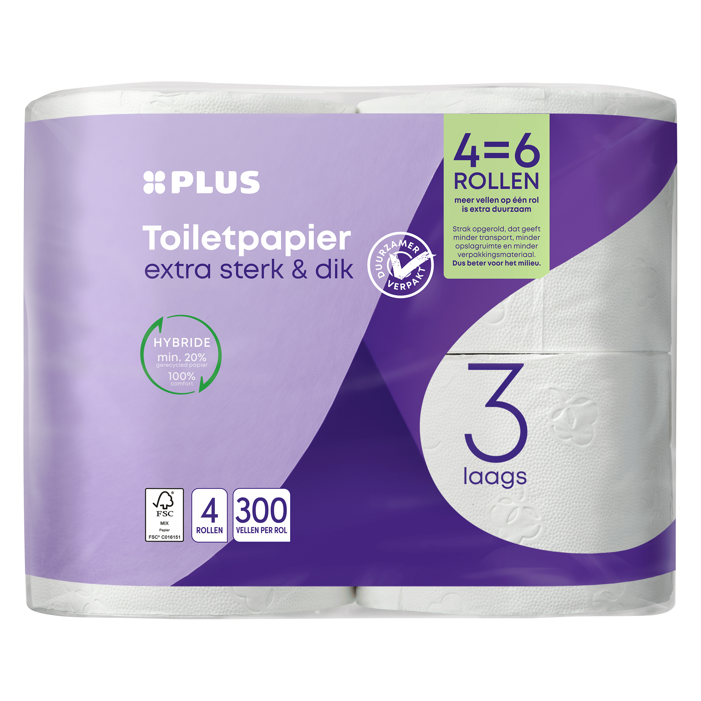 PLUS Toiletpapier 3-laags maxi