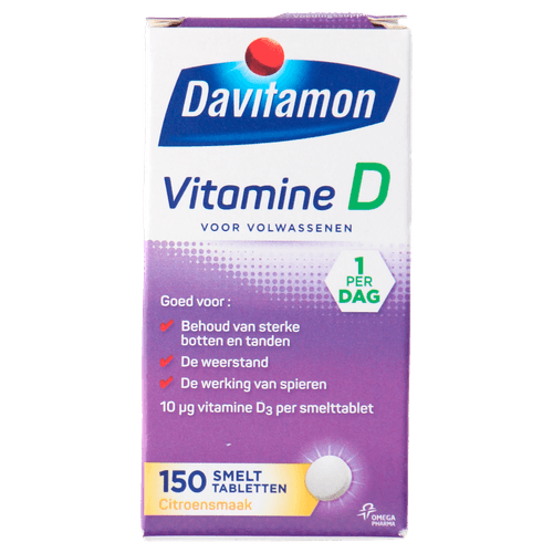 Davitamon Vitamine D smelttabletten volwassenen citroen