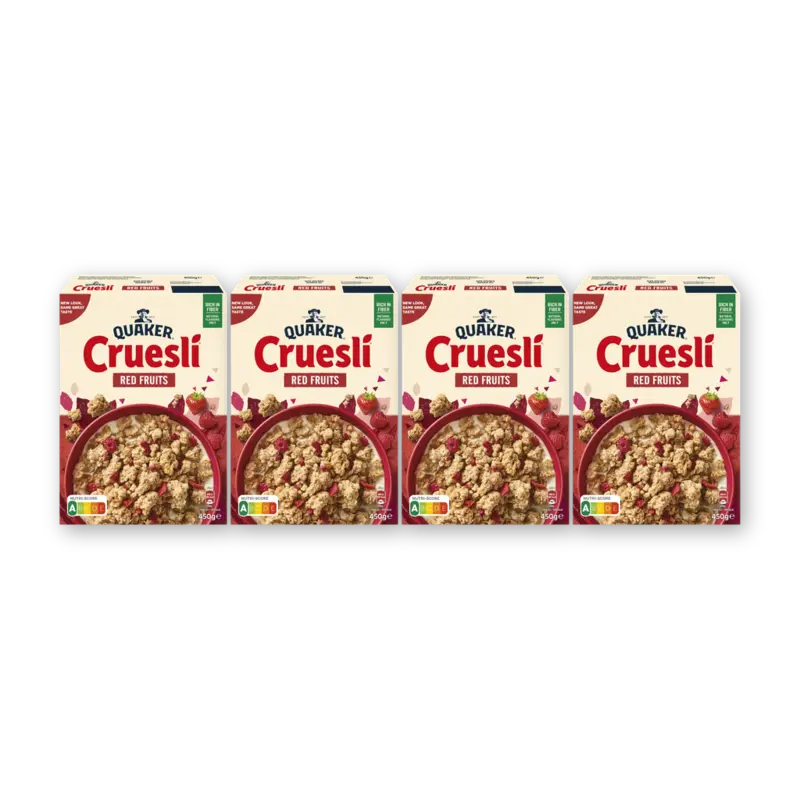 Quaker Cruesli rood fruit 4-pack