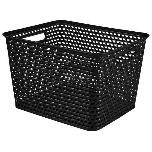 Rattan mand L 36x30x22 zwart