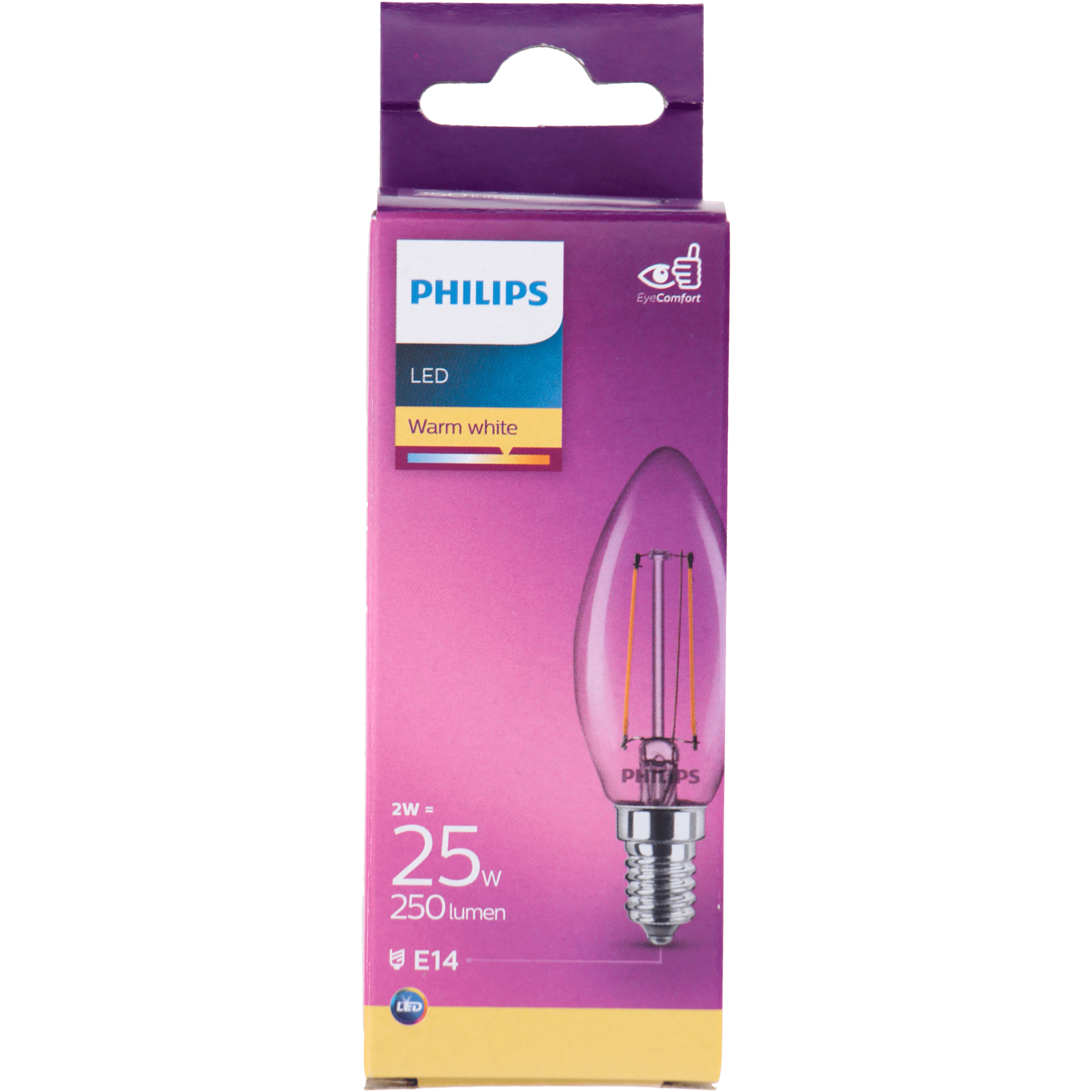 Philips LED filament kaars 25W E14 box