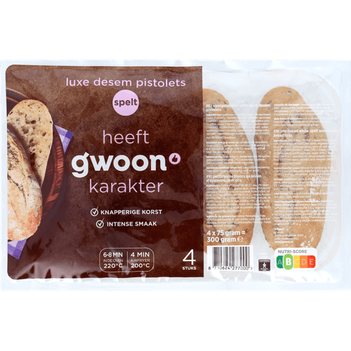 G'woon Pistolet spelt 4 stuks