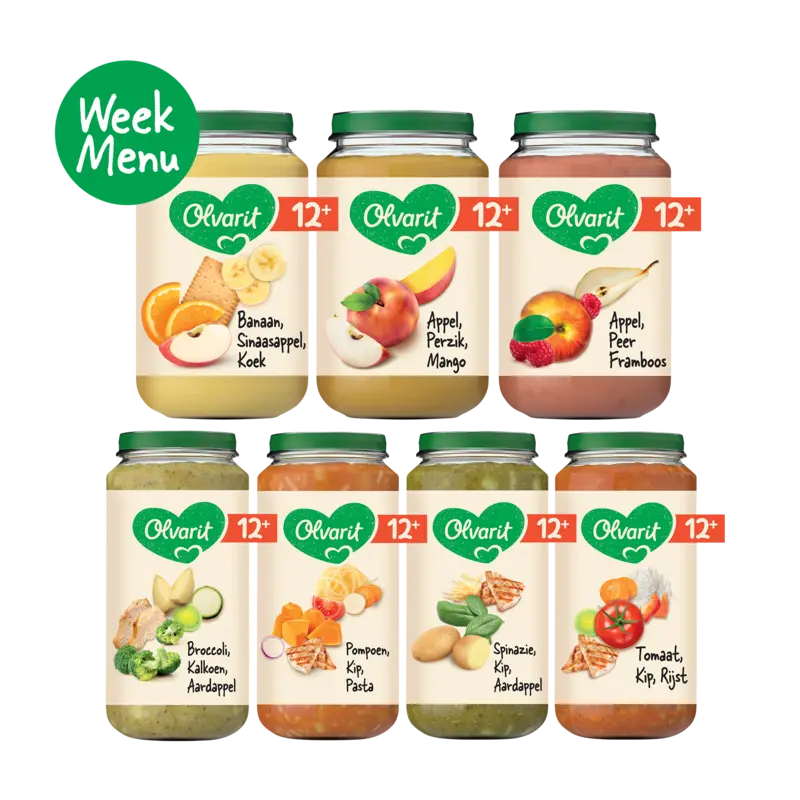 Olvarit Weekmenu groente & fruit 12m+