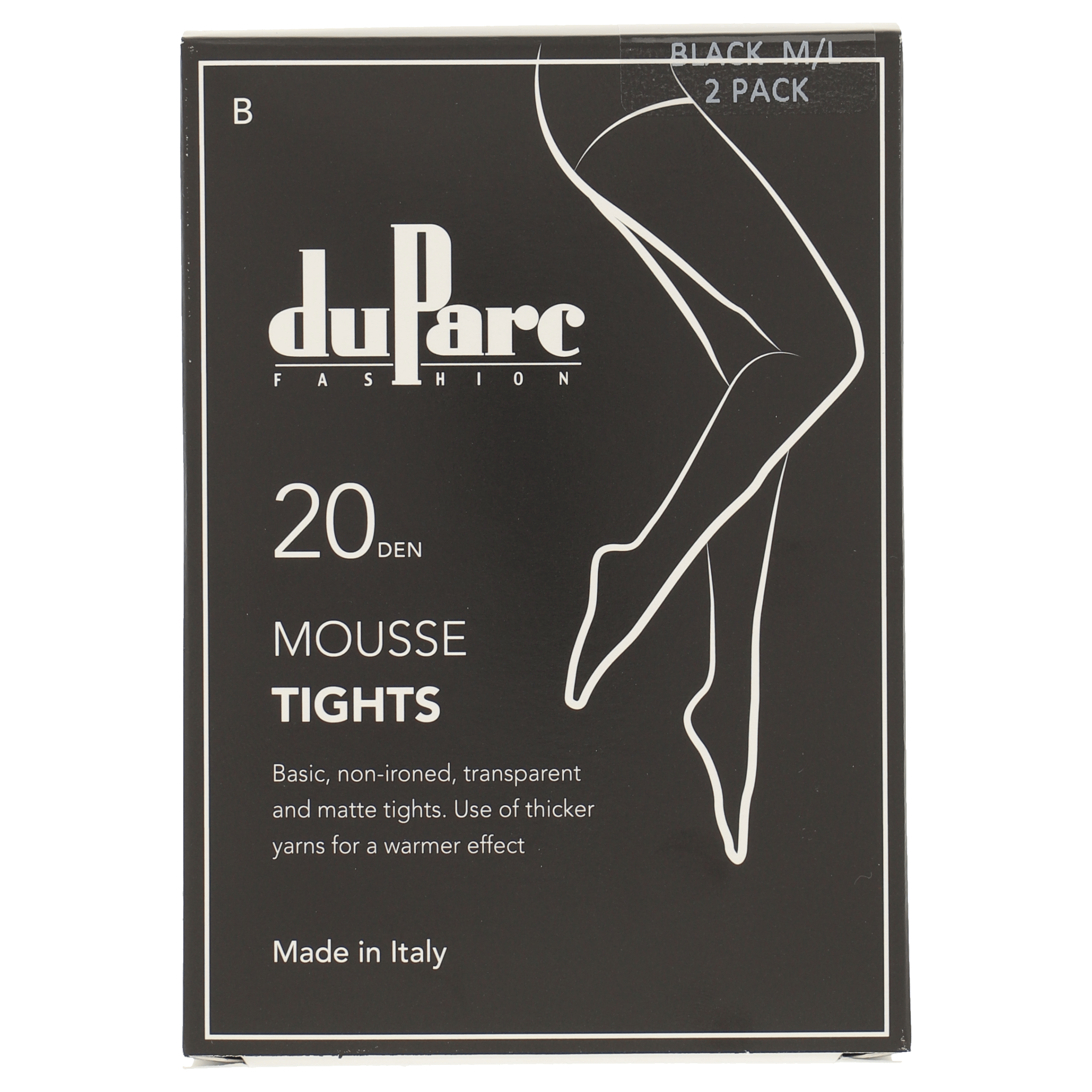 DuParc BASIC panty Mousse 20D zwart ML /2p