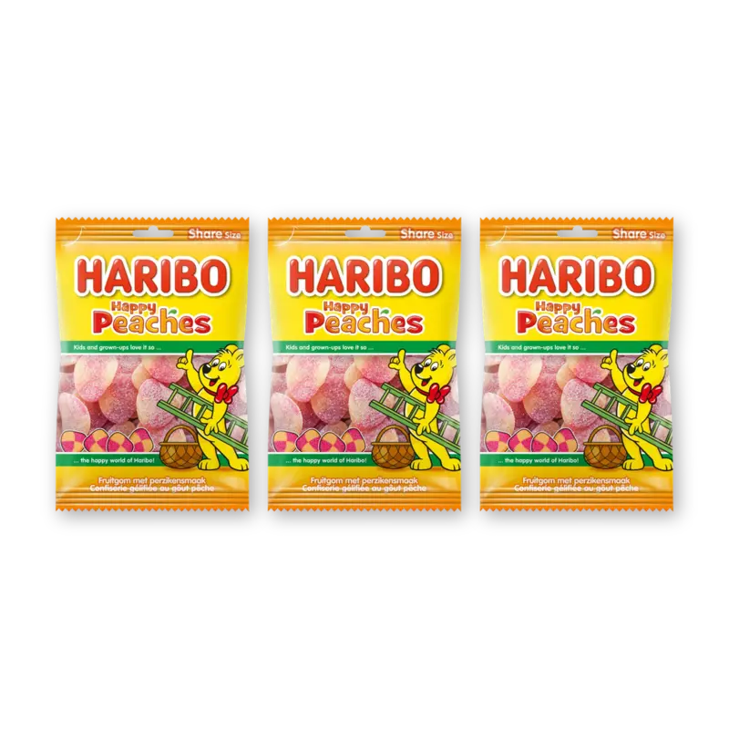 Haribo Happy peaches 3-pack