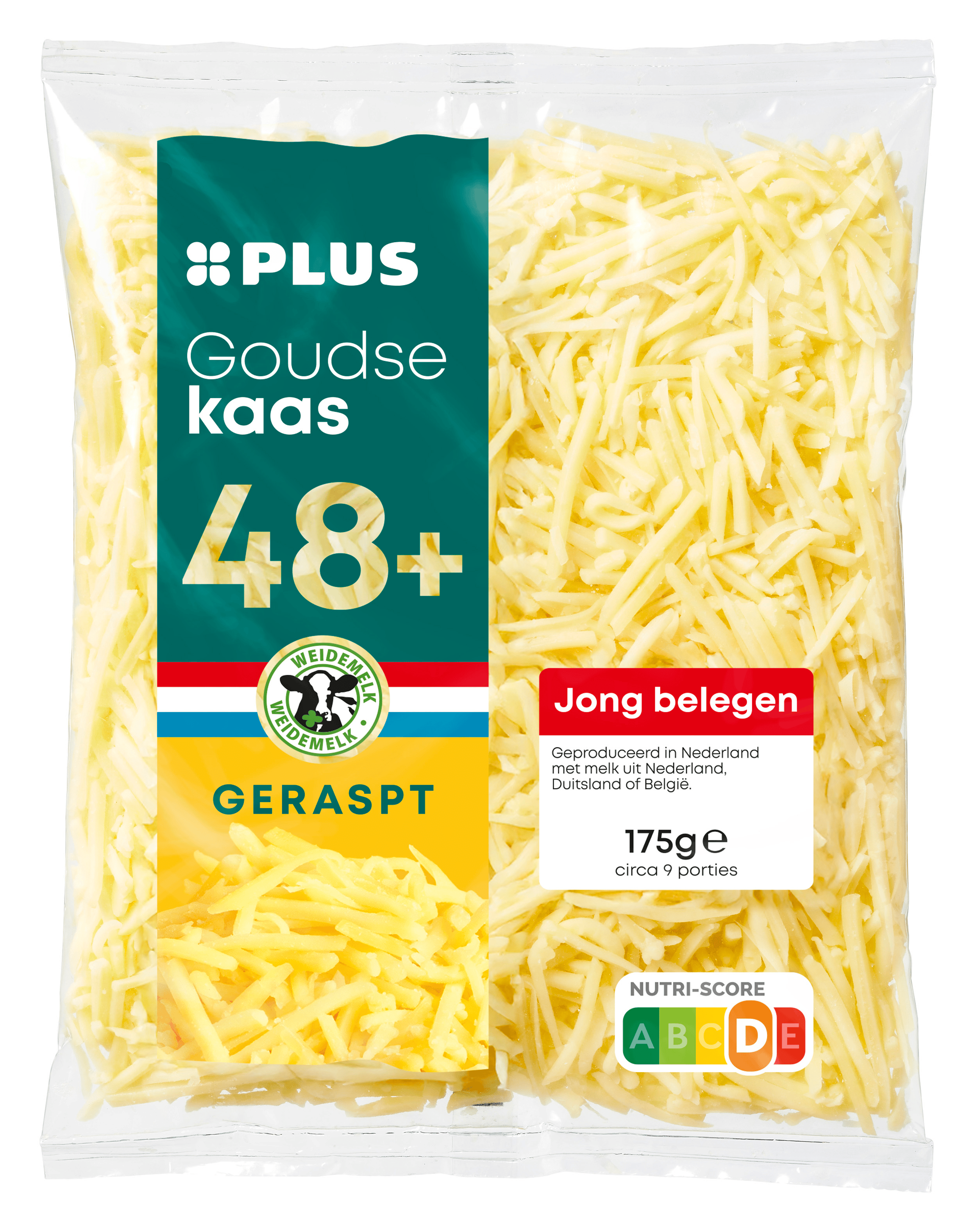 PLUS Goudse geraspte kaas jong belegen 48+