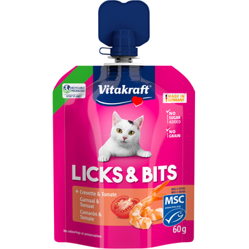 Licks & Bits - Kaas, Garnaal & Tomaat 60g
