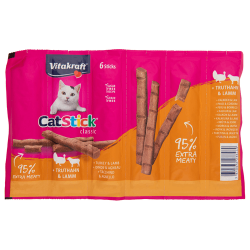 Vitakraft Kattensnacks sticks mini kalkoen-lam