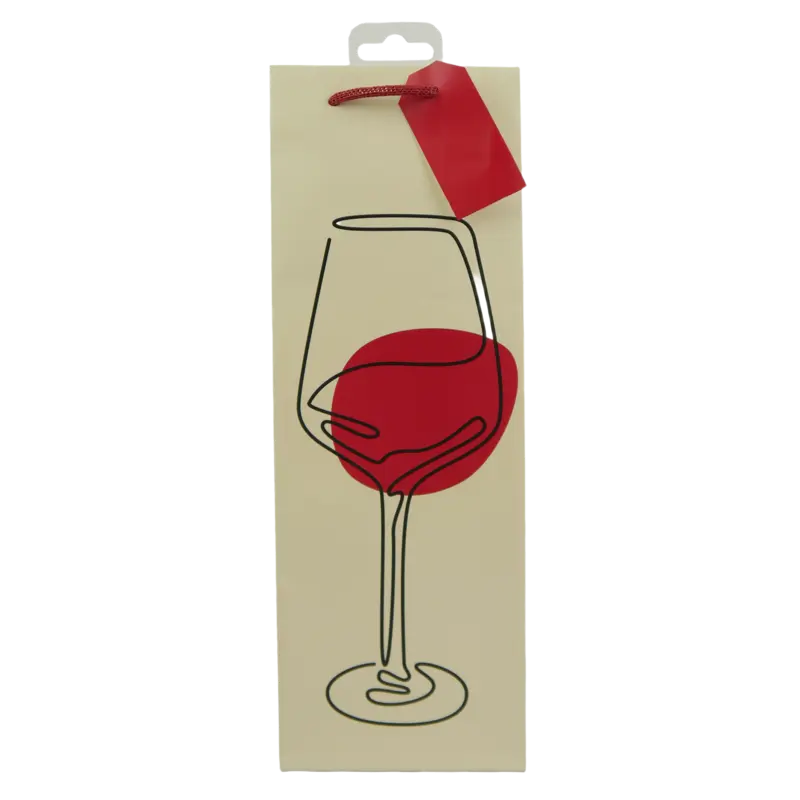 Design Group cadeauzak wijnglas rood