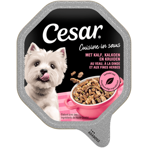 Cesar Classic hondenvoer kalf & kalkoen in saus