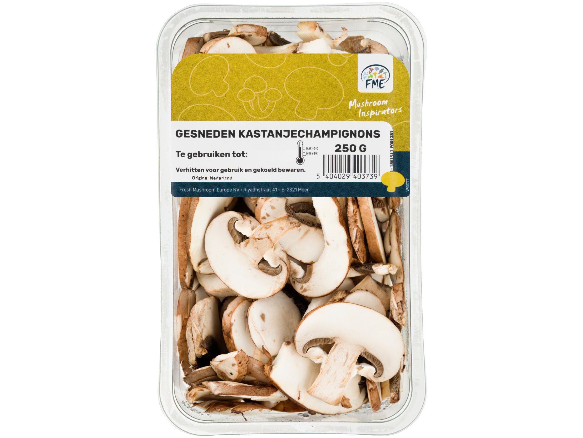 Gesneden kastanje champignons
