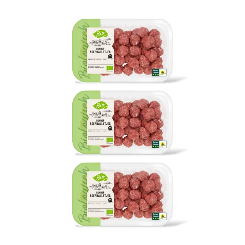 AH Biologisch Rundersoepballetjes 3-pack