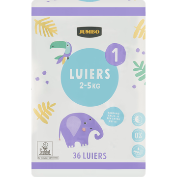 Jumbo Luiers Maat 1 2-5 kg 36 Stuks
