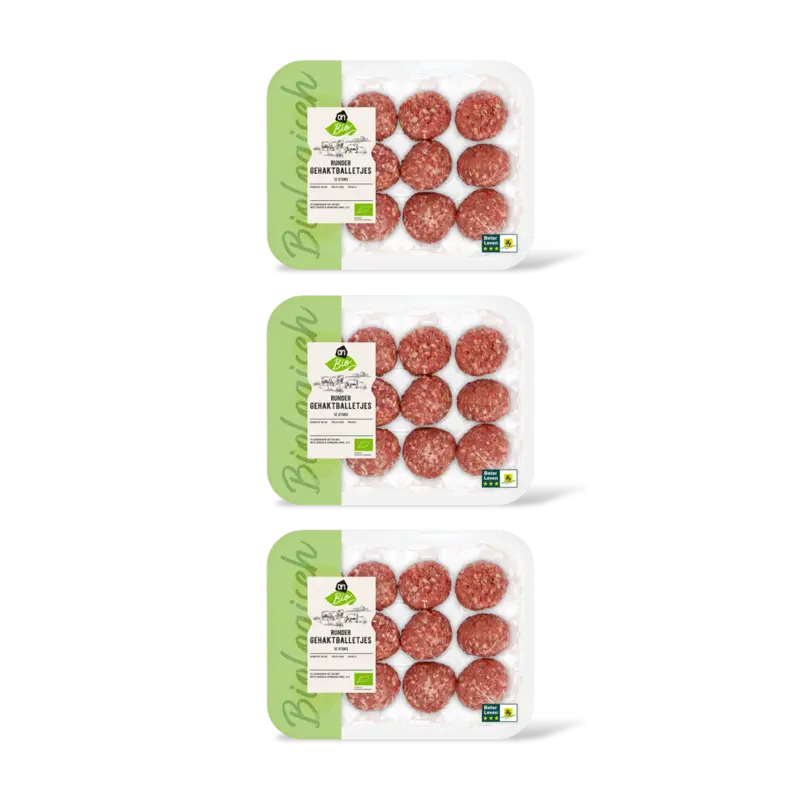 AH Biologisch Rundergehakt balletjes 3-pack