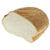 Lokale Bakker vloer wit met sesam half gesneden