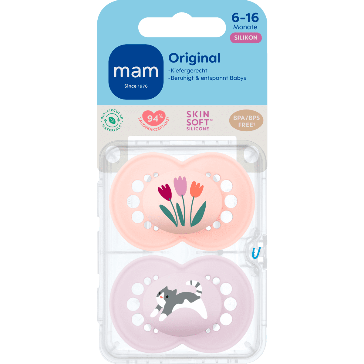 MAM Original Fopspeen 6-16 Maanden Roze 2 stuks
