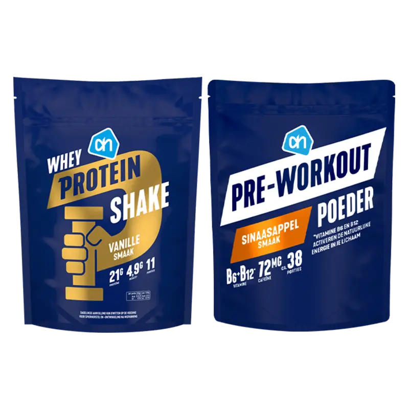 AH Whey Protein en preworkout pakket