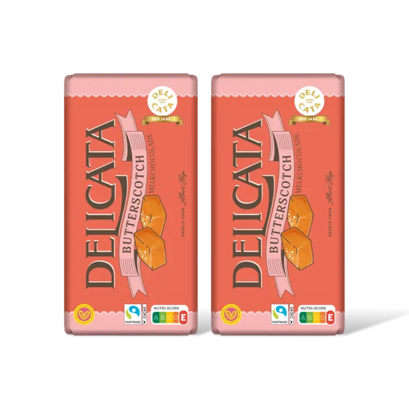 Delicata Reep butterscotch melkchocolade 2-pack