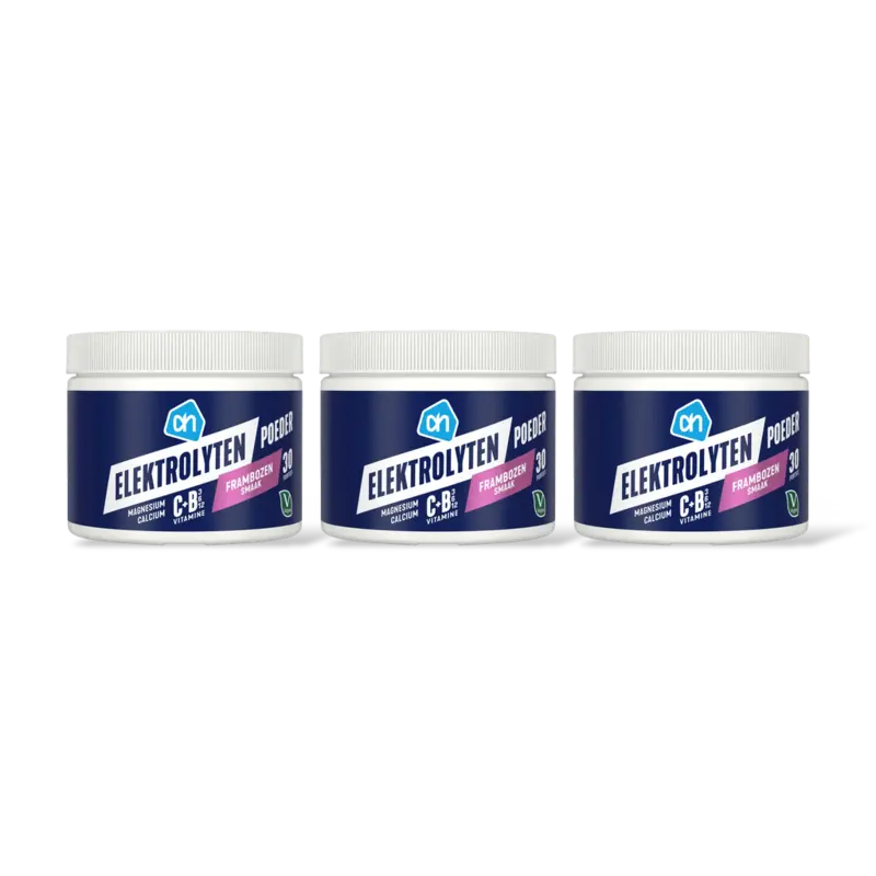 AH Elektrolyten poeder frambozen smaak 3-pk