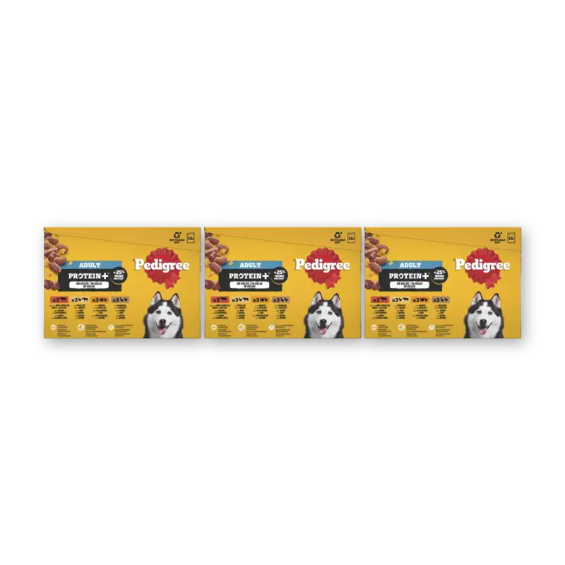 Pedigree Adult protein+ selectie in gelei 3-pack