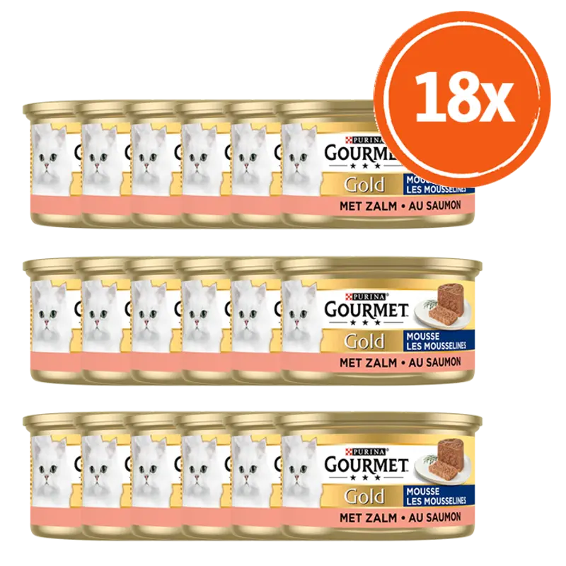 Gourmet Gold mousse met zalm 18-pack