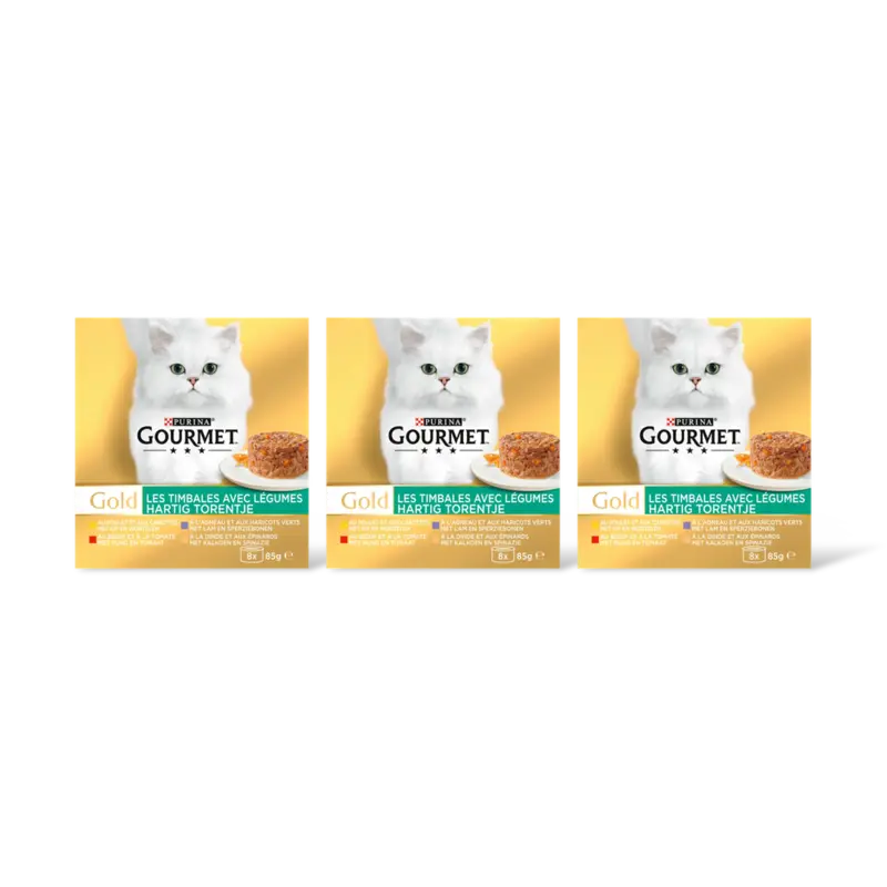 Gourmet Gold hartig torentje mt kip rund lam 3pk