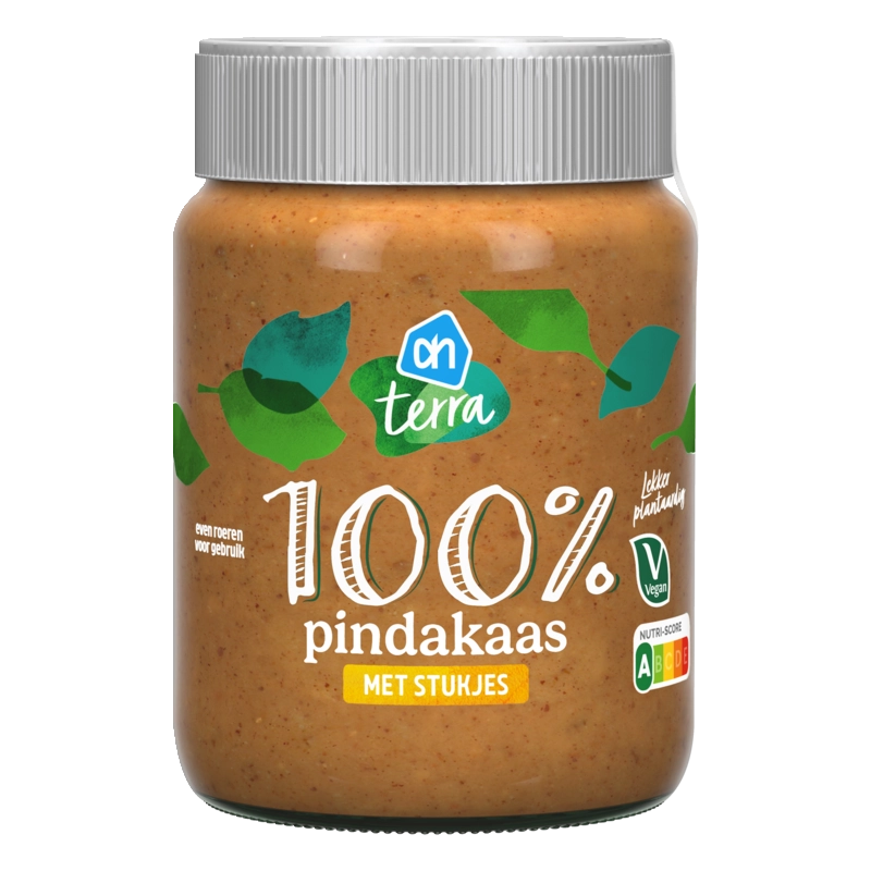AH Terra Plantaardig 100% pindakaas stukjes