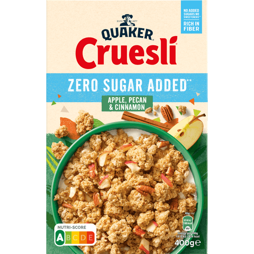 Quaker Zero sugar added apple pecan & cinnamon