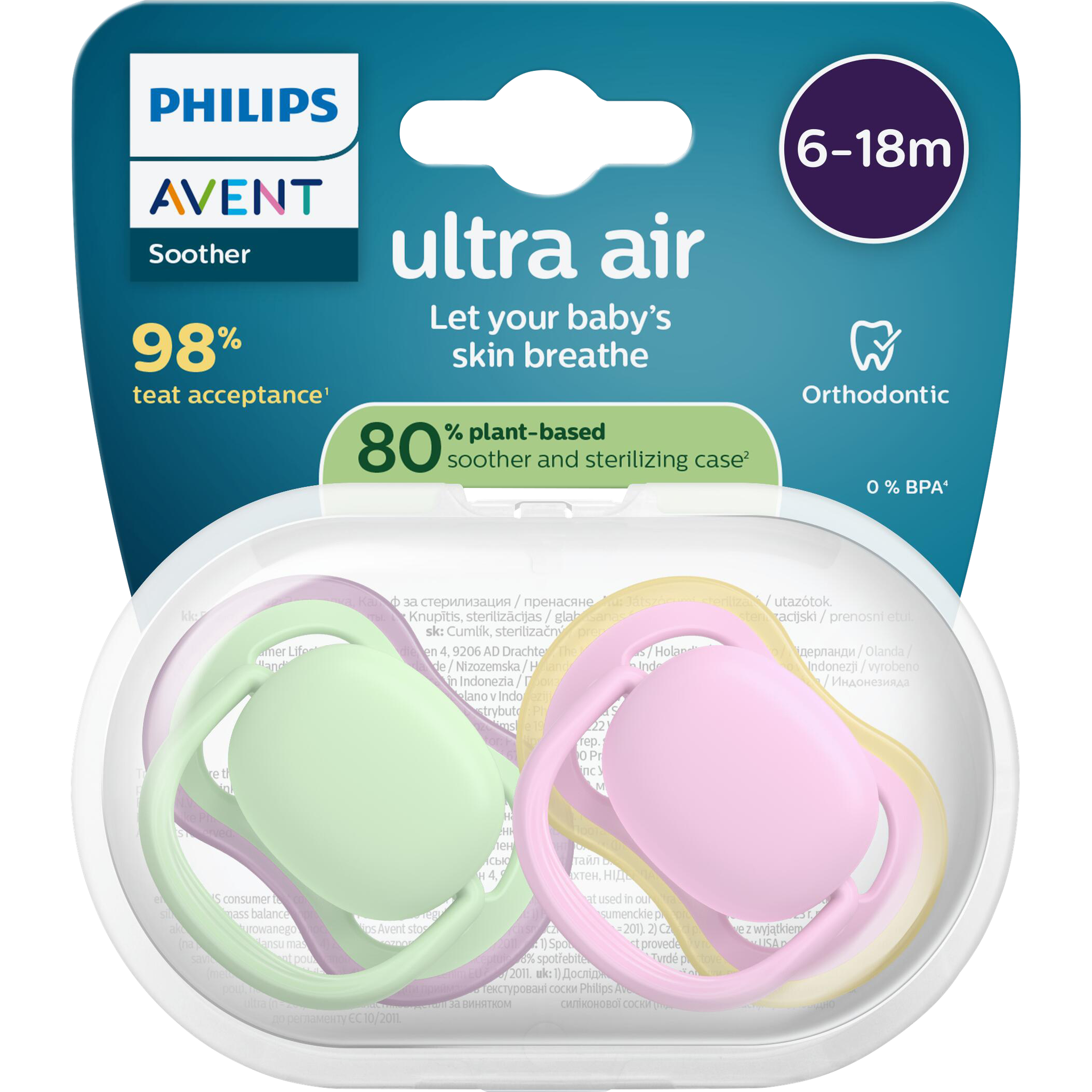 Philips Avent Fopspeen Ultra Air 6-18M SCF087/12 2 stuks