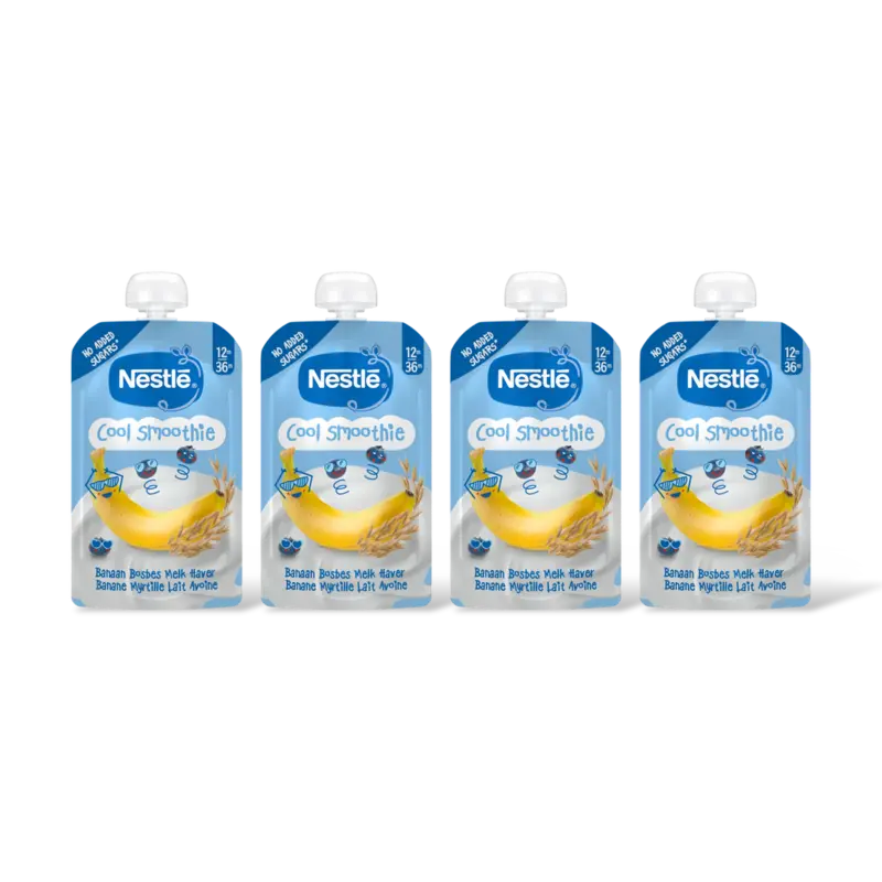 Nestlé Baby cool smoothie banan bosbes 12m+ 4pk