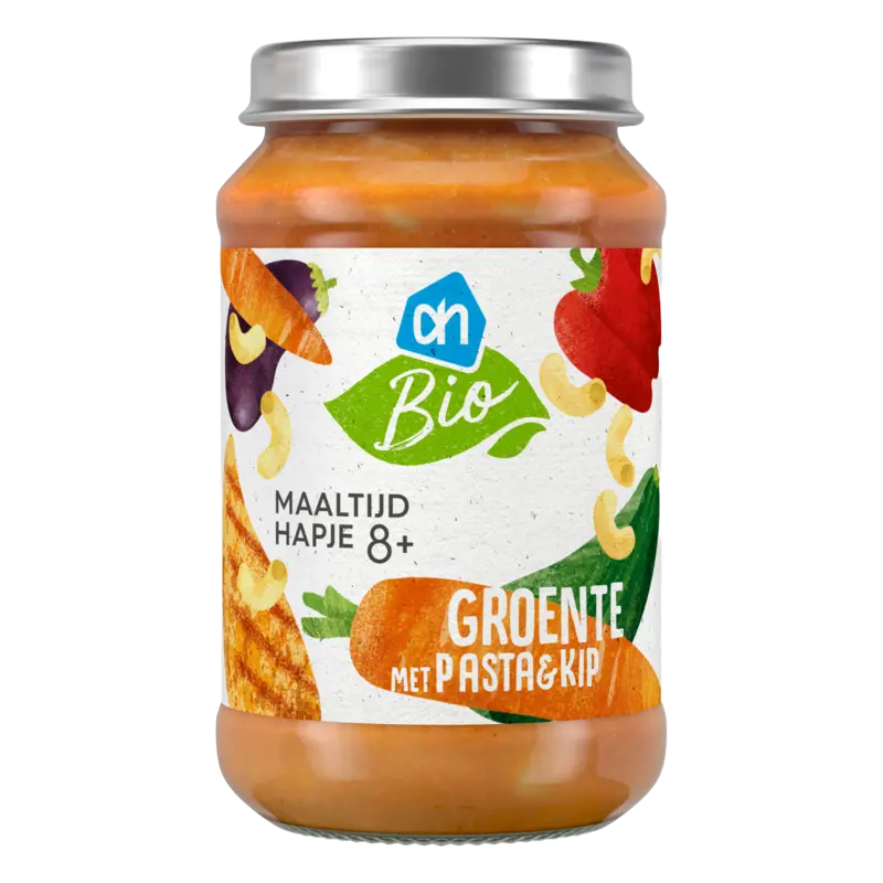 AH Biologisch Groenten met pasta en kip 8m+