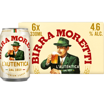 Birra Moretti L'Autentica Bier Blik 6 x 330ml