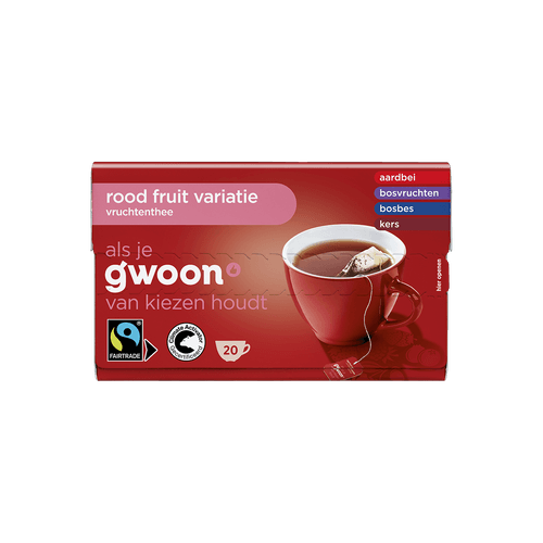 G'woon Vruchtenthee rood fruit kop 20zk