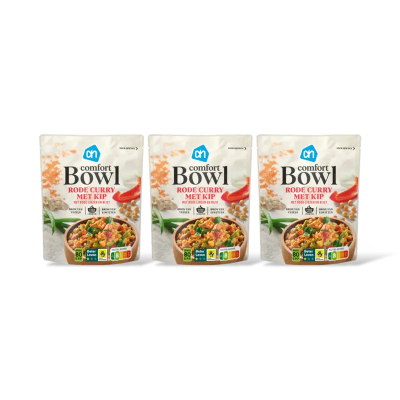 AH Comfort bowl rode curry met kip 3-pack