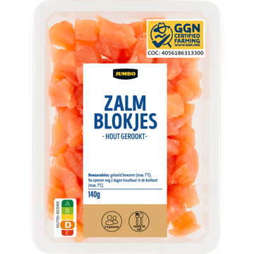 Jumbo Zalm Blokjes Hout Gerookt 140 g