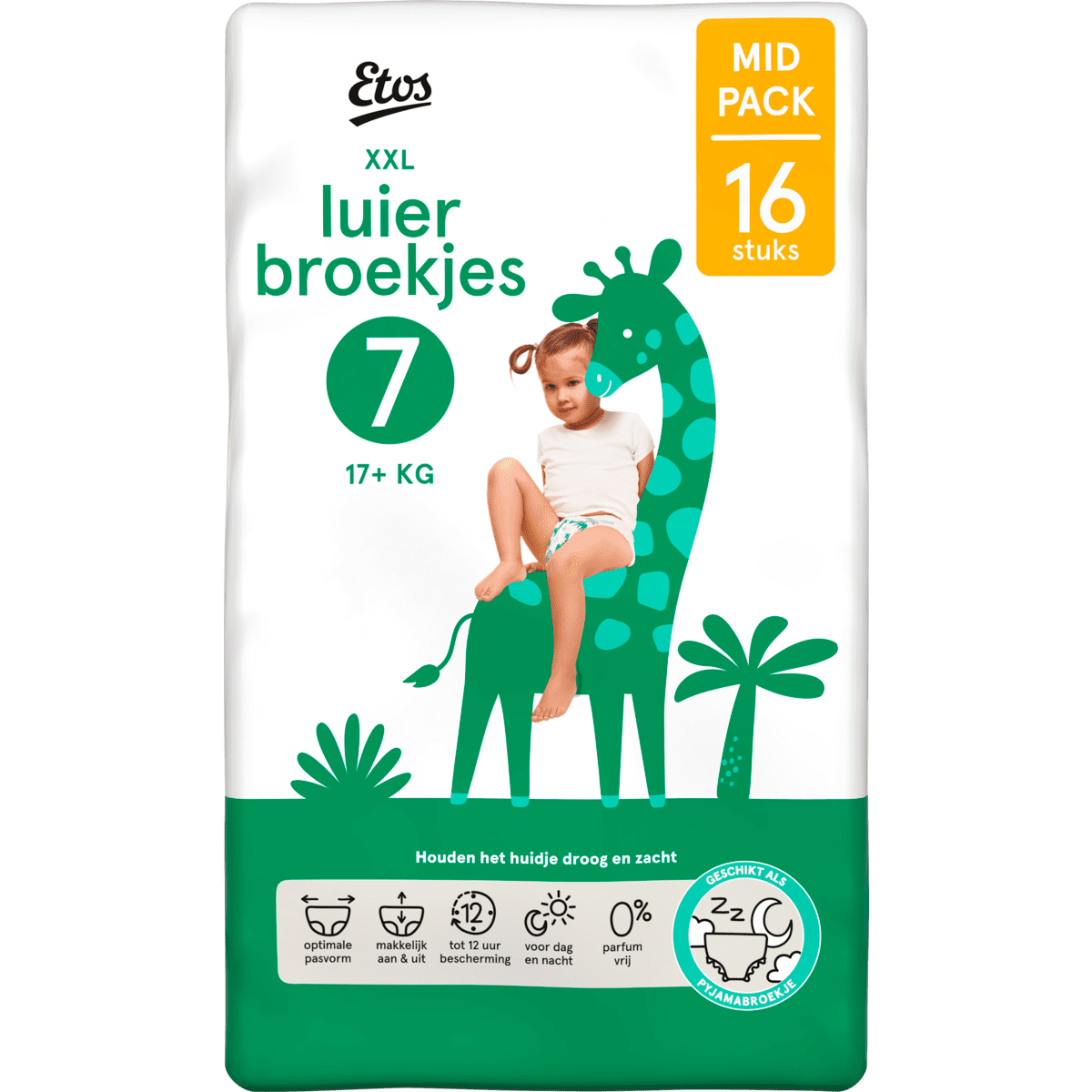 Etos Luierbroekjes XXL Maat 7 17+ kg  Mid Pack 16 stuks