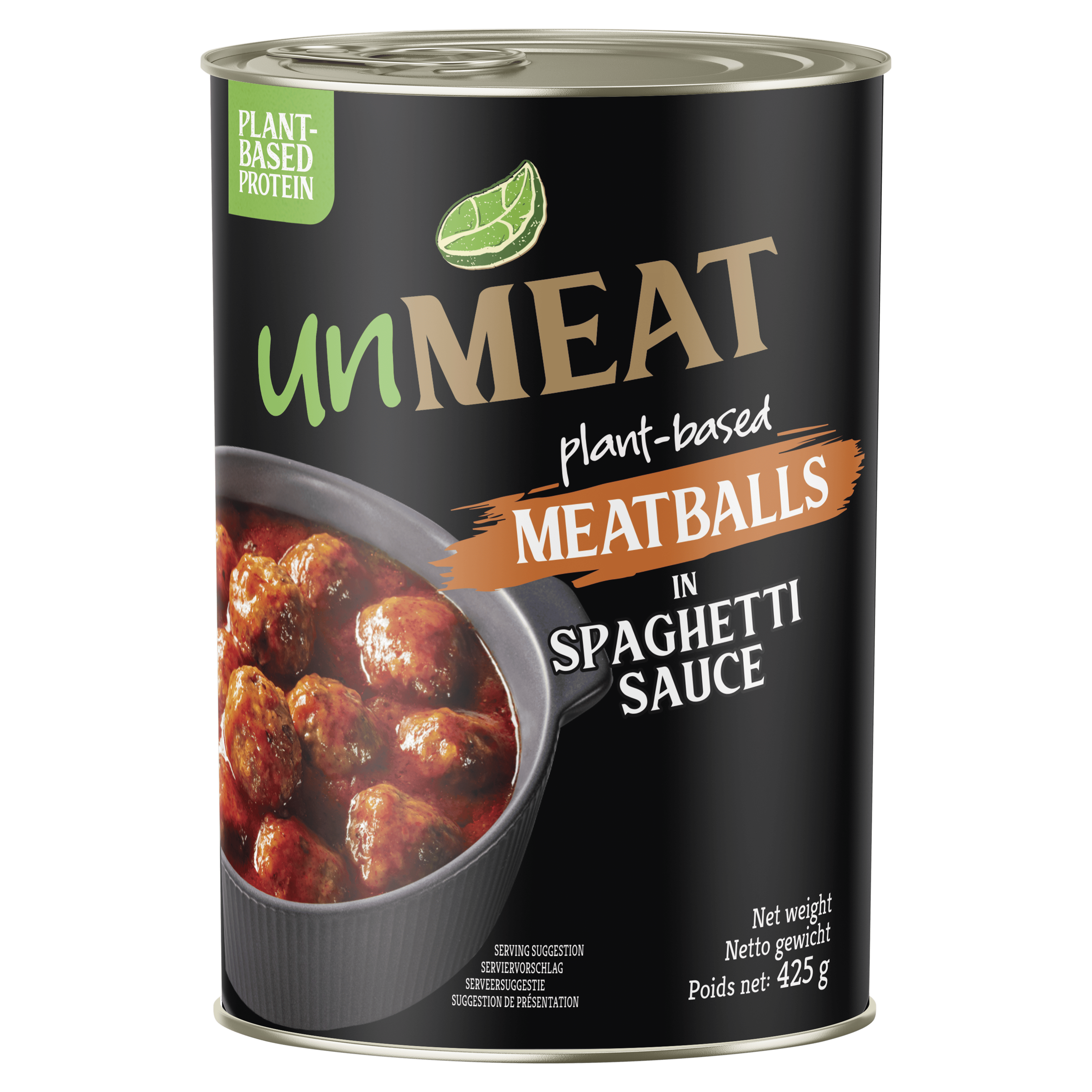 Un Meat Meatballs in Spaghettisaus