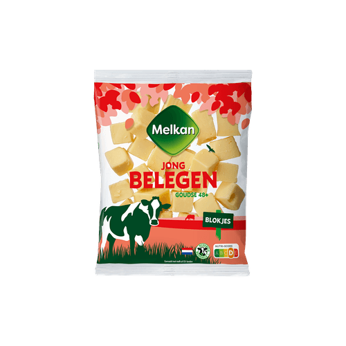 Melkan Goudse kaasblokjes jong belegen 48+