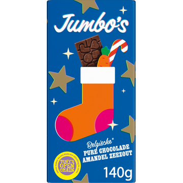 Jumbo's Belgische Pure Chocolade Amandel Zeezout 140 g