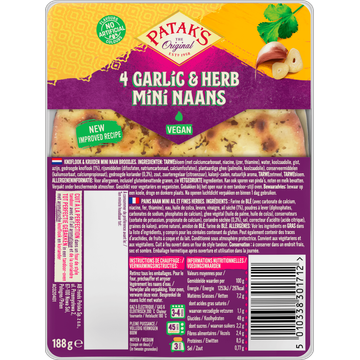 Pataks mini Naan garlic & herbs