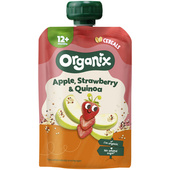 Organix biologisch knijpfruit appel, aardbei en quinoa 12+m