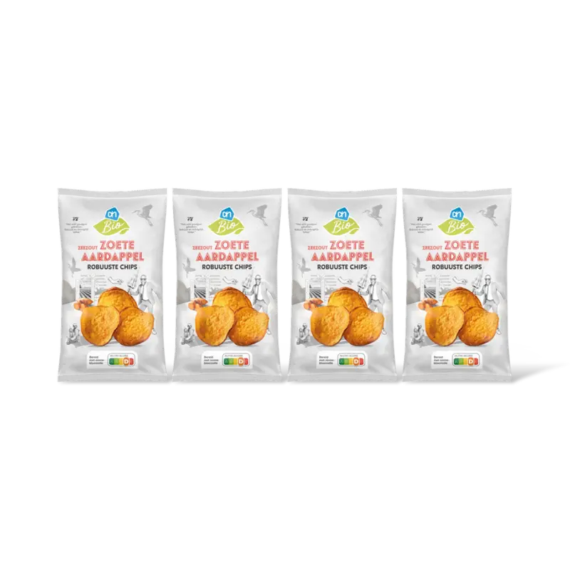 AH Biologisch Zoete aardappel chips 4-pack